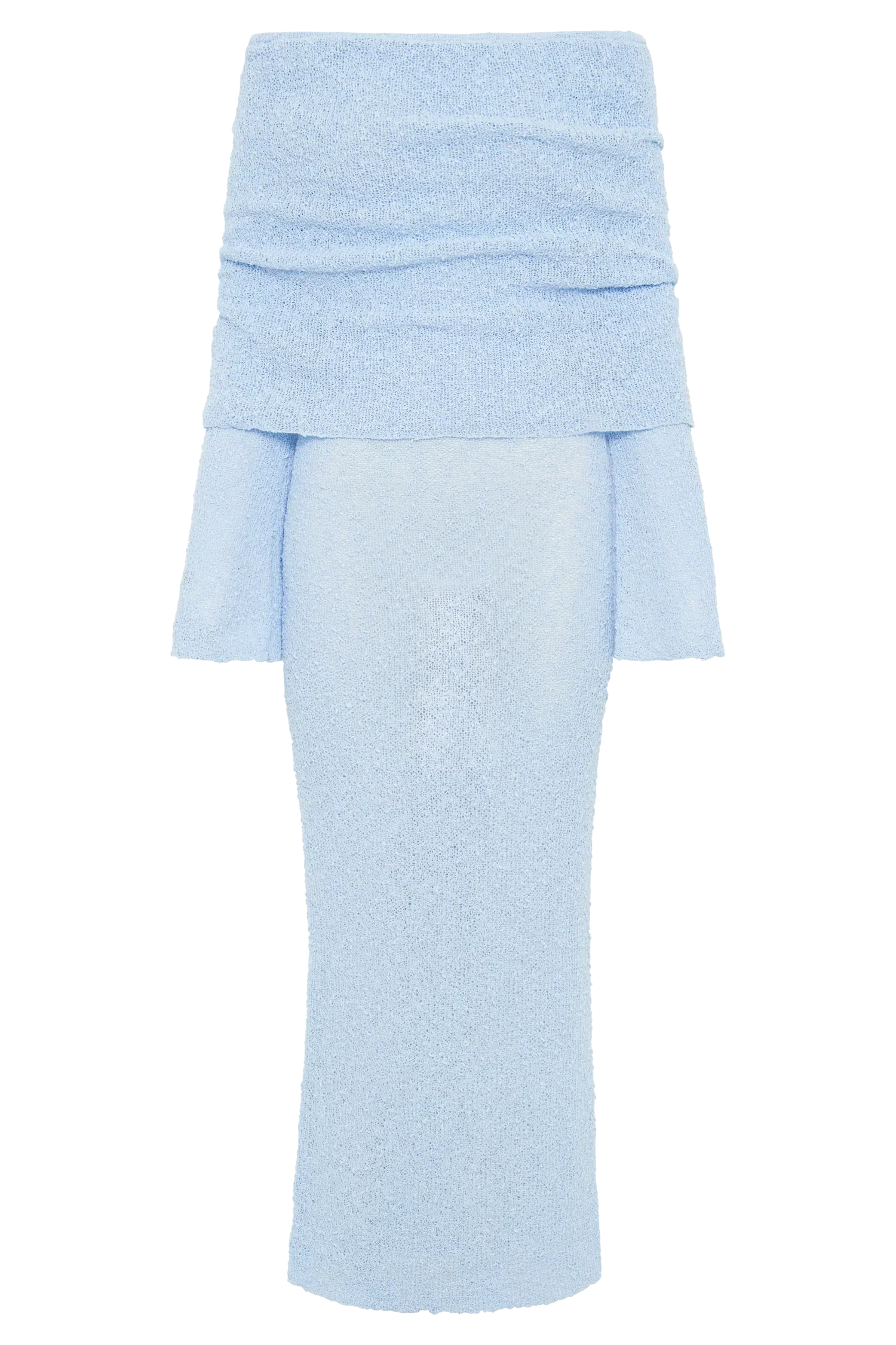 MELISSA | OFF-SHOULDER BOUCLÉ MAXIKJOLE