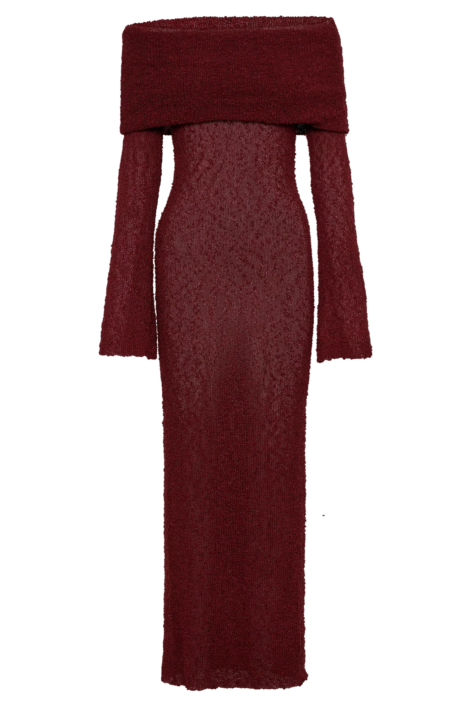 MELISSA | OFF-SHOULDER BOUCLÉ MAXIKJOLE