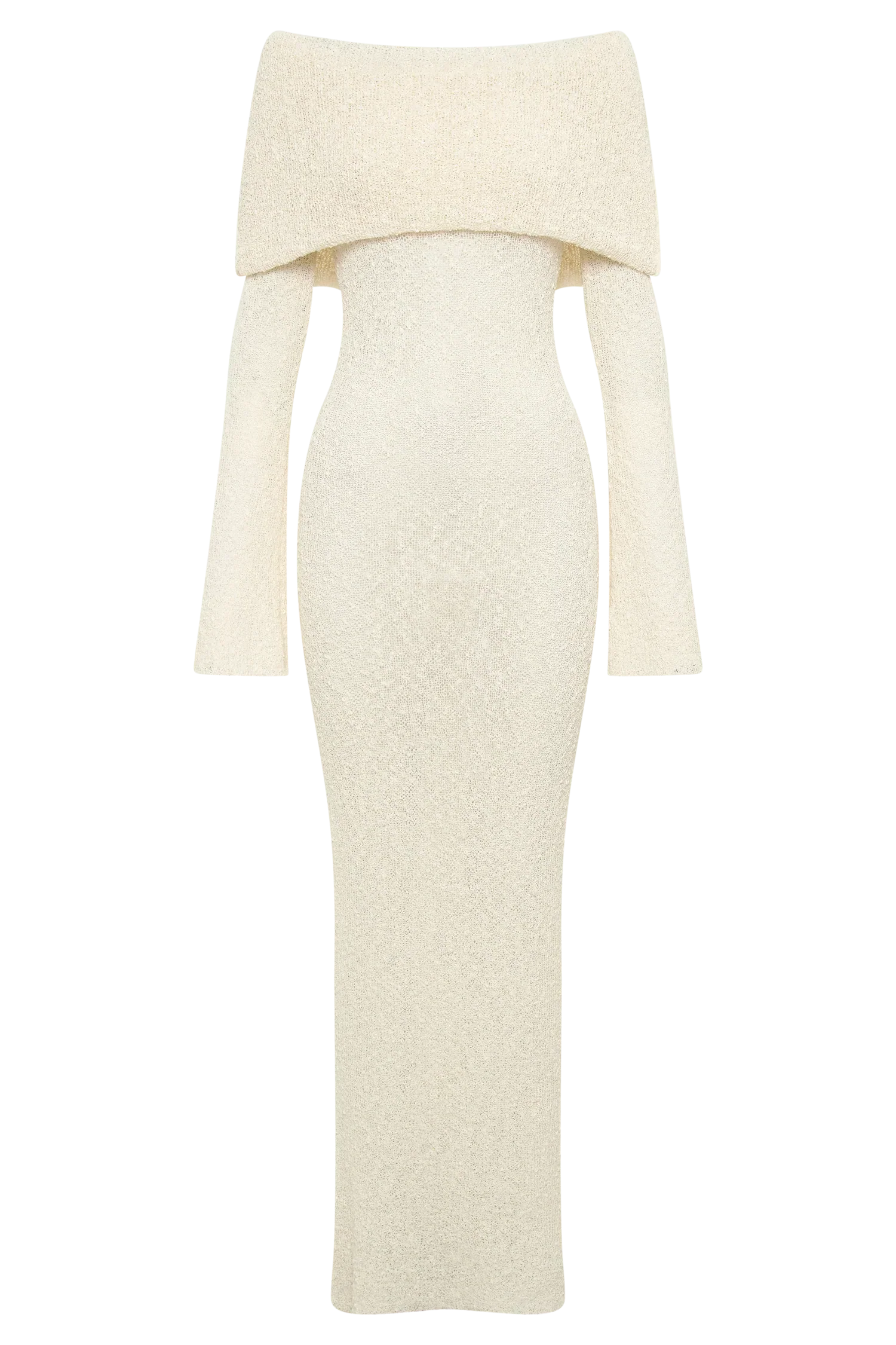 MELISSA | OFF-SHOULDER BOUCLÉ MAXIKJOLE